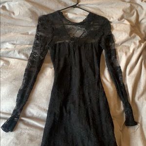 Black high neck formal dress